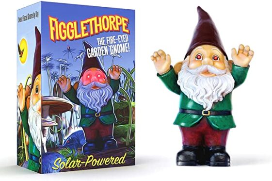 garden gnome great to give as gift lawn ornament with glowing eyes