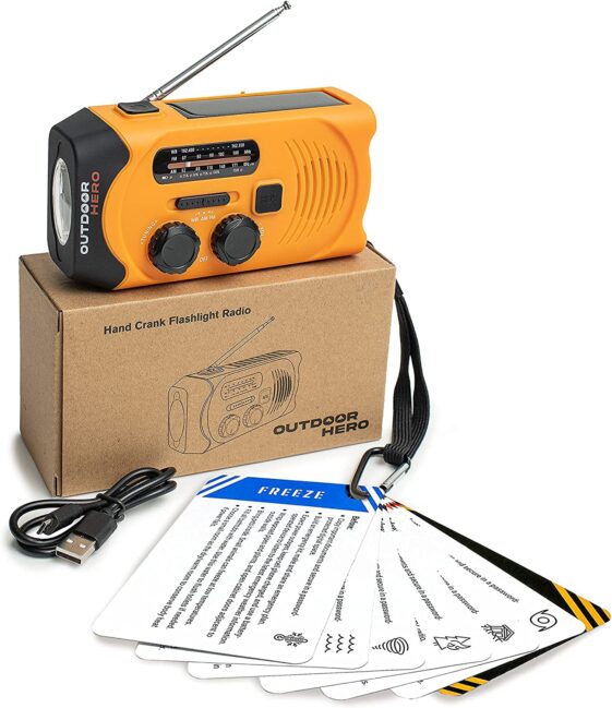 Six Geek-Worthy Gifts and Gadgets Emergency Crank Radio, 2000mAh Power Bank, w/Solar Panel, AM/FM NOAA Weather Radio